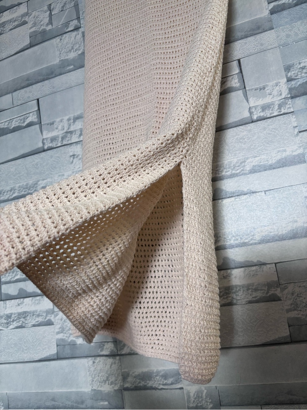 House of Harlow 1960 Beige Crochet A-Line Skirt - Picture 8 of 13